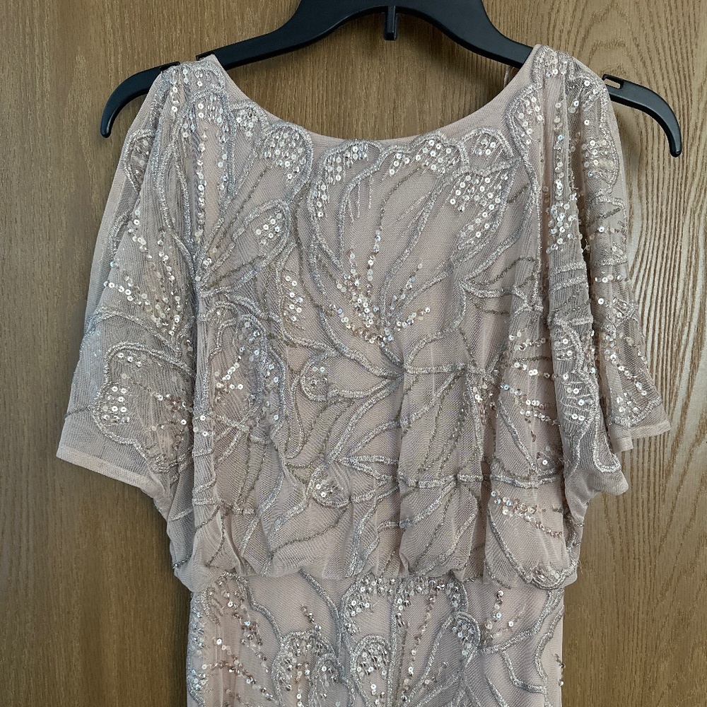 Cold shoulder beaded maxi gown